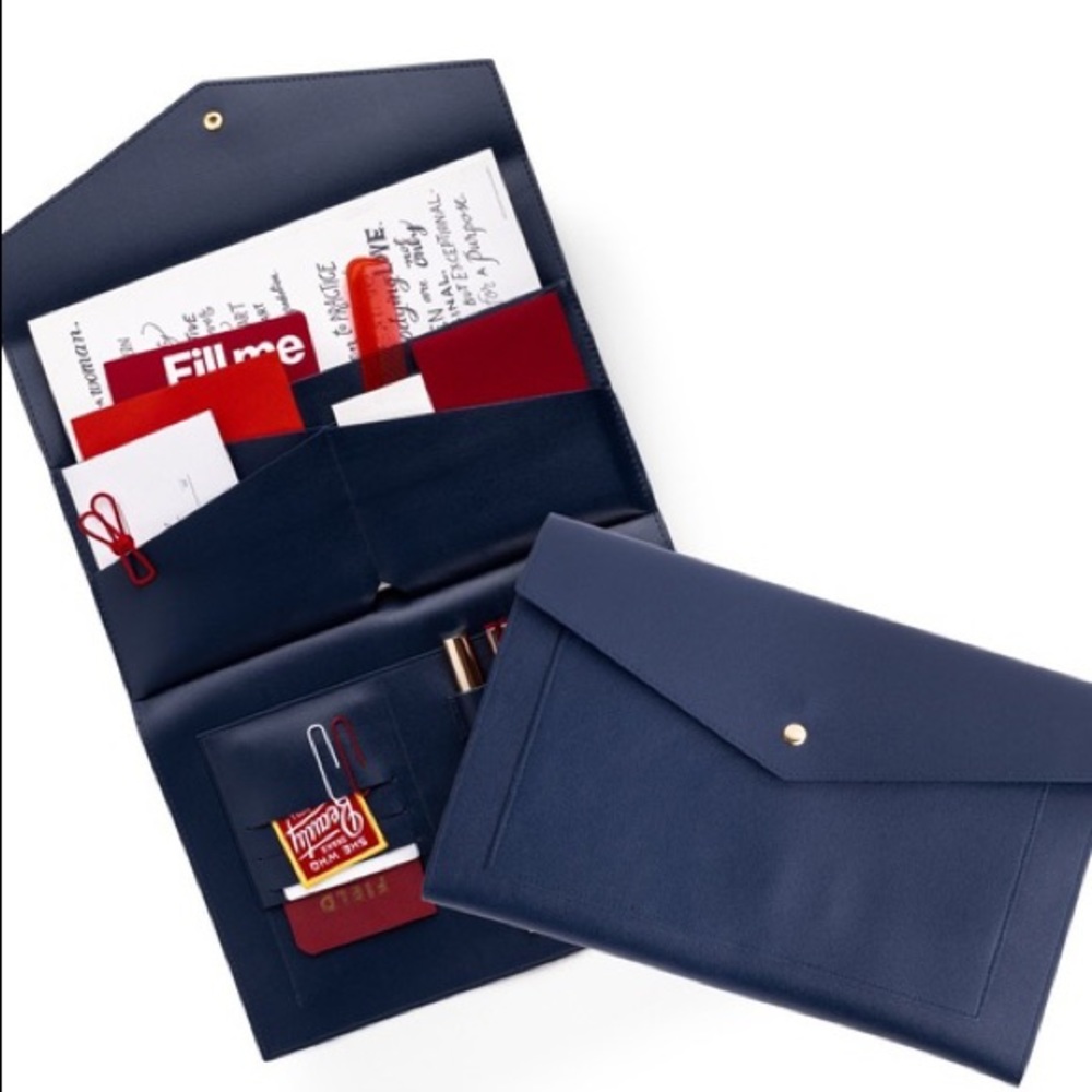 Glass Ladder & Co Megan Portfolio Clutch Navy